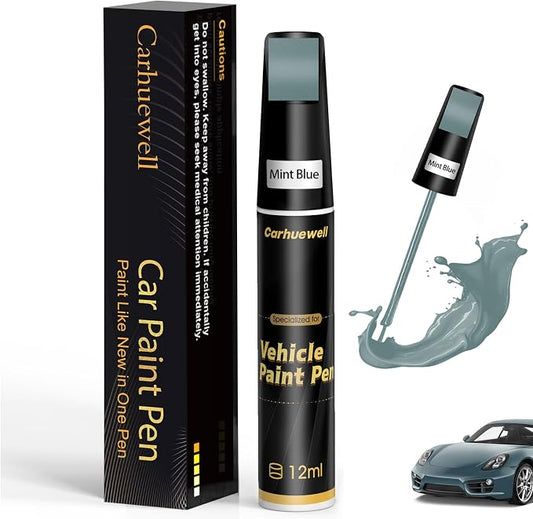 Blue Touch Up Paint for Cars, Auto Car Paint Touch Up Paint Pen for Deep Scratches, Car Scratch Repair Pen, Quick and Easy Solution to Repair Minor Automotive Scratches (Mint Blue)