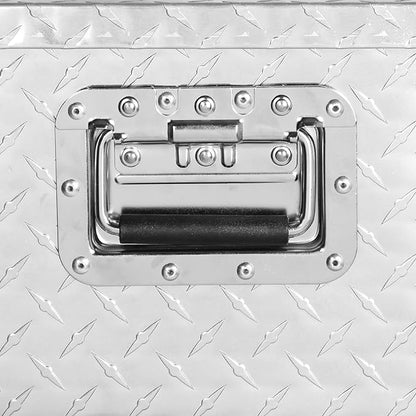 FORWODE 39 Inch Truck Bed Tool Box, Heavy Duty Aluminum Truck Storage Organizer for Pickup Truck Bed RV Toolbox with Handle and Lock - Silver