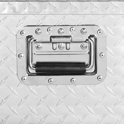 FORWODE 39 Inch Aluminum Truck Tool Box Lockable Truck Bed Tool Box Waterproof Truck Bed Storage Box with Gas Struts & Side Handle Truck Tool Chest for Pickup, Truck Bed, RV, Trailer&Garage (Silver)