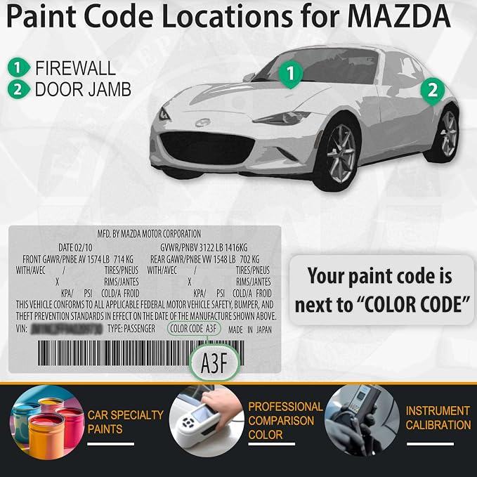 47C Polymetal Gray Metallic Touch Up Paint for Mazda, Car Paint Scratch Repair Remover Pen Color Exact Match, Quick and Easy Fix Automotive Chips and Nicks Scuff