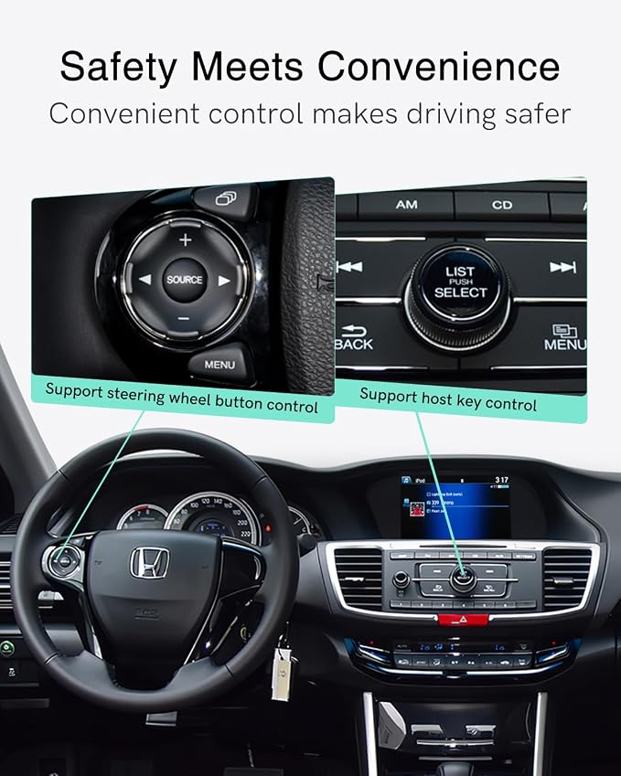 Bluetooth Car Adapter for Honda Accord/Civic/CR-V/CR-Z/Crosstour & Acura MDX/TL,TSX,iPod Music Sourse Bluetooth Receiver