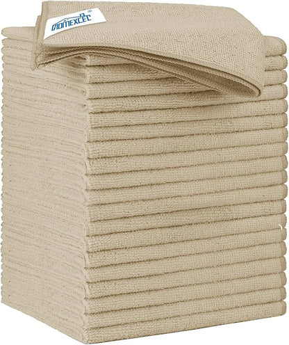 HOMEXCEL Brown Microfiber Cleaning Cloth 20 Pack 11.5 x 11.5 inch Microfiber Towels for Cars Ultra Absorbent Car Washing Cloth Lint Free Streak Free Cleaning Rags for Car, Kitchen Window