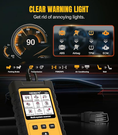 OBD2 Scanner for Porsche, OM817 Full System Diagnostic Tool, 10 Popular Reset Services, Read&Clear Codes, Auto VIN, Battery Test, One-Key I/M Readiness, No Subscriptions Lifetime Update