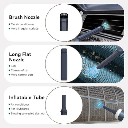 Minthouz Car Vacuum - 17000Pa/120W Handheld Vacuum Cordless with Blower & 2 Filters, Rechargeable Ultra Lightweight Hand Held Vacuum Mini Vacuum Cleaner for Car Home Pet Office Keyboard Cleaning