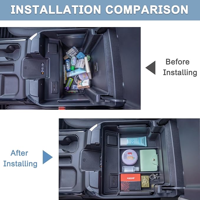 PIMCAR Full Center Console Organizer for 2022-2026 Refreshed Chevy Silverado/GMC Sierra 1500, 2024-2026 Silverado/Sierra 2500HD 3500HD (Full Console w/Bucket Seats ONLY)