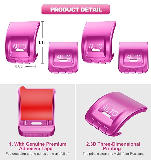 Upgrade Metal Window Switch Button Cover Fit for Jeep Wrangler JK JKU 2018 2017 2016 2015 2014 2013 2012 2011 Accessories,Interior Trim Kit 4PCS (Pink)