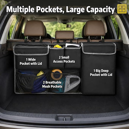 Car Trunk Organizer Storage Backseat Hanging Organizer Bag for Nissan Rogue/Rogue Sport S SV SL Platinum Rock Creek Midnight Edition SUV Accessories 2021-2025