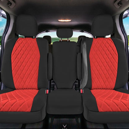 FH Group Custom Fit Car Seat Covers Specifically Made for Toyota Sienna 2011-2020, Car Seat Cover 2nd Row Set, 8 Seater Automotive Seat Covers in Red Neoprene, Waterproof and Washable Seat Covers