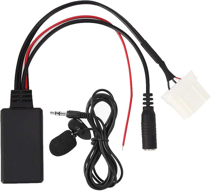 KIMISS Bluetooth 5.0 Car Adapter with Microphone, for Mazda 2 3 5 6 RX8, AUX-in Cable for Hands-Free Calling & Music Streaming, Wireless Audio Receiver