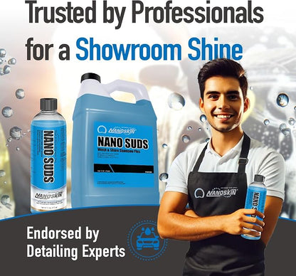 Nanoskin NANO SUDS Foaming Car Wash Shampoo 30 Gallons - Works with Foam Cannon, Foam Gun, Bucket Washes, Car Soap for Pressure Washer | Safe for Cars Trucks, Motorcycles, RVs & More | Fruity Scented
