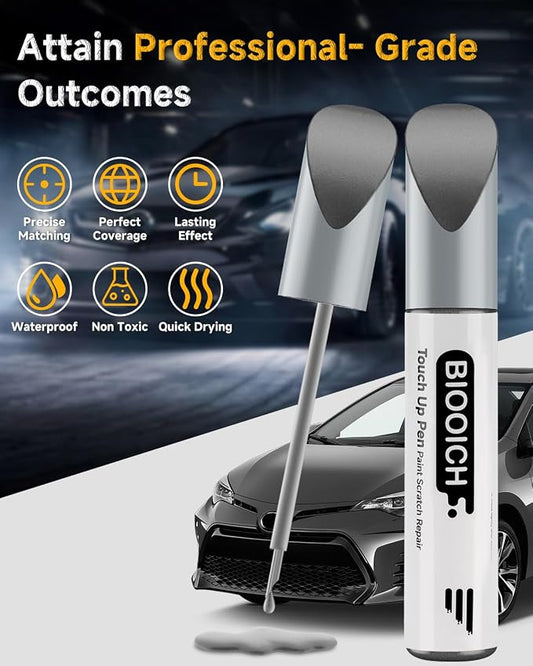 Touch Up Paint Pen Exact Color Match Car Chip and Scratch Repair (for Toyota, Magnetic Gray Metallic(1G3))