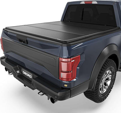 OEDRO FRP Hard Tri-fold Tonneau Cover Fold Truck Bed Covers Fits for Ford F150 F-150 2015-2025 with 5.5 Feet Bed