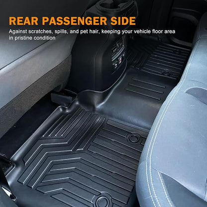 KUST Floor Mats for 2012-2016 Ford F250 F350 F450 Super Duty Crew Cab, TPE Rubber All Weather Floor Liners for F250 Accessories Car Mats Front Rear 2 Rows Set High Edge
