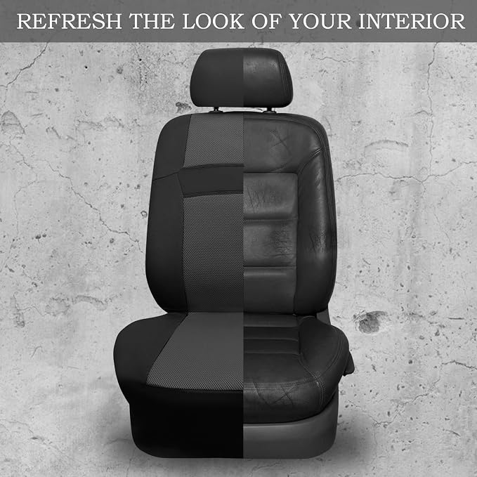 CAR PASS 3D Air Mesh Seat Cover Full Sets, Charcoal Car Seat Cover with 5mm Composite Sponge Inside,Airbag Compatible Universal Fit for SUV,Vans,sedans, Trucks, Automotive Interior Covers(Black Gray)