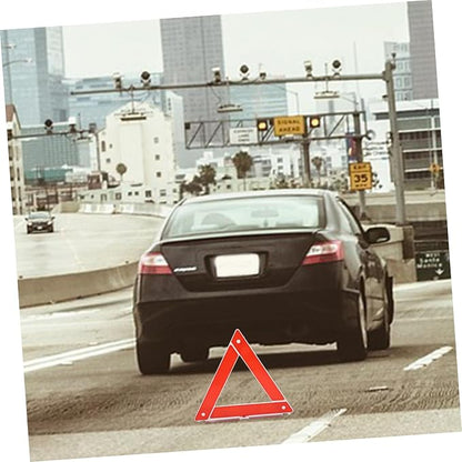Garneck Emergency Triangle Sign Reflective Safety Warning Triangle for Car Breakdowns Portable and Foldable Design Essential Roadside Safety Tool for Vehicles