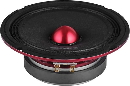 DS18 PRO-X6.4BMSL Slim Loudspeaker - 6.5", Midrange, Red Aluminum Bullet, 400W Max, 200W RMS, 4 Ohms - Premium Quality Audio Door Speakers for Car or Truck Stereo Sound System (1 Speaker)