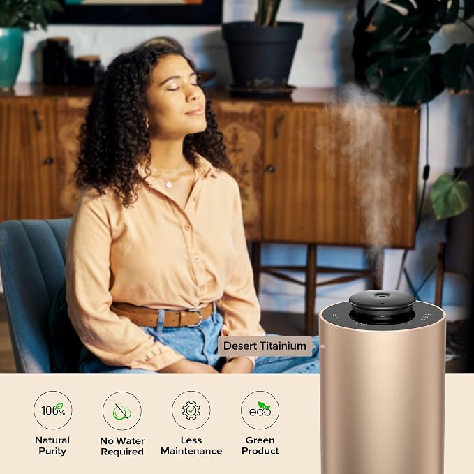 Airversa Waterless Essential Oil Diffuser Starter Kit with 2x20mL Hotel Fragrance Oils for Car Home Office,Premium Aluminum Housing, Up to 600 sq ft, Aroma Nebulizer Baterry Operated, ANX Kit-C Black