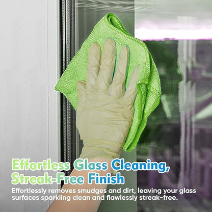 HOMEXCEL Green Microfiber Cleaning Cloth 20 Pack 11.5 x 11.5 Inch Microfiber Towels for Cars Ultra Absorbent Cleaning Rags Lint Free Cleaning Towels for Household Kitchen, Window Car