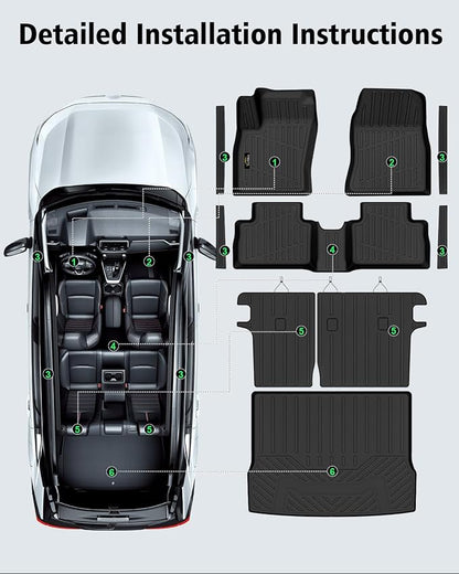 Floor Mats Custom for Nissan Kicks 2025 2026 SV/SR (Not for S) Cargo Liner with Backrest Mat All Weather TPE Rubber Full Set Floor Liners Trunk Mat for Kicks Automotive Accessories, Black