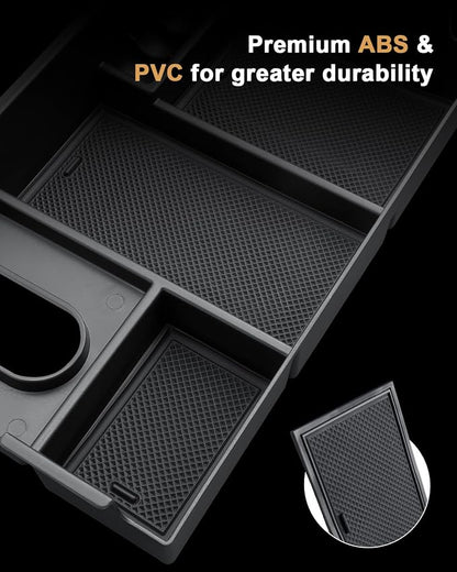 Center Console Organizer For 2007-2021 Toyota Tundra/2008-2020 Sequoia - Half Size Console Armrest Organizer Tray For Tundra 2007-2021/Sequoia 2008-2020 Accessories - Full Console w/Bucket Seats ONLY