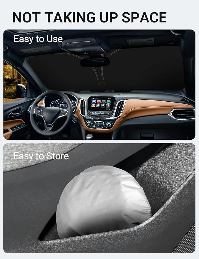 Proadsy 2026 Upgrade Front Windshield Sunshade Foldable Sun Shade Protector Custom Fit/Chevy Equinox 2017-2024 Accessories
