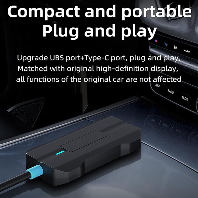 LICAEVEY Wireless Android Auto Adapter, 2 in 1 Converter, Bluetooth 5.2 Plug and Play Auto Connect for Wired Android Auto Cars