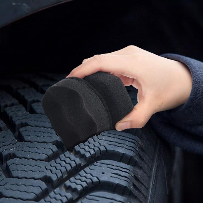 BBTO 10 Pack Tire Dressing Applicator Washable Tire Shine Applicator Dressing Pad Car Detailing Foam Sponge Reusable Tires Cleaner Sponge for No Mess Tires Detailing Supplies