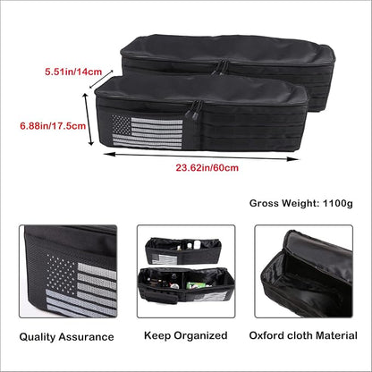 Aunginsy 2PCS Trunk Organizer Compatible with Toyota FJ Cruiser 2007-2021+, Car Left & Right Side Trunk Storage Bags Backseat Hanging Storage Multi-Compartment Accessories, With USA Flag Pattern