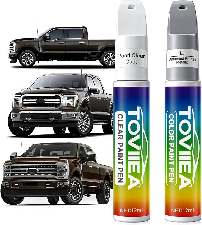 Darkened Bronze Metallic(LJ) Touch Up Paint Compatible with Ford,2-In-1 Car Scratch Remover Pen,Car Paint Scratch Repair Kit for Scratches,Chips & Nicks,2-PCS SET