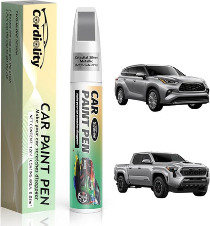 Celestial Silver Metallic(1J9(Include 2PT)) Touch Up Paint Pen for Toyota,Car Paint Scratch Repair Pen Quick and Easy Fix Auto Paint Scratch