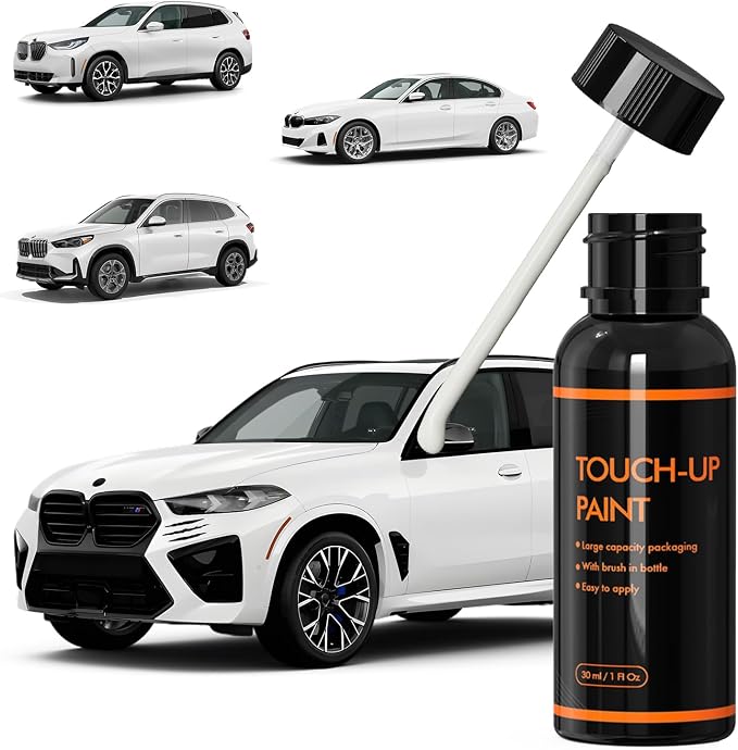 A96 Mineral White Touch Up Paint for BMW, DIY Car Paint Scratch Repair Kit, Automotive Paints, Quick & Easy Fix Scratch Repair for X1/X3/X4/X5/X6/X7/2/3/4/5/7/8 Series/iX/Z4/M3/M5/M6