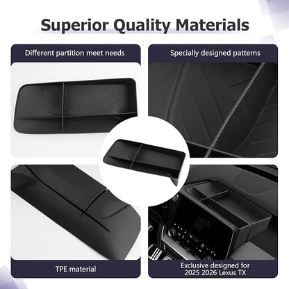 LUWU for 2025 2026 Lexus TX Dashboard Storage Tray 2024 2025 2026 Lexus TX 350/500h/550h+ 14-inch Behind Screen Organizer Center Console Display Box Dash Tray Lexus TX 2026 (Only for 14" Screen)