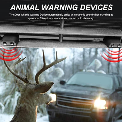 4 PCS Deer Whistles for Car, Auto Deer Warning Whistle Devices with Adhesive Tapes, Animal Alert Horn Save Deer Whistle Avoids Collision for Cars Trucks Motorcycles (Black)