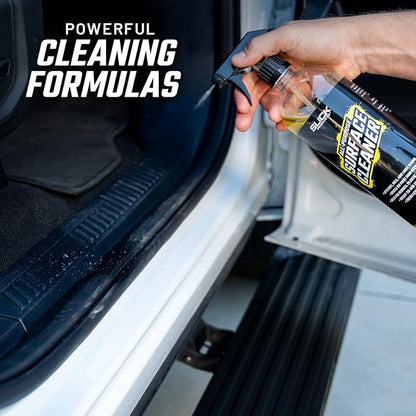 Slick Products Car Wash & Detail Kit (13-Piece) – Complete Car Cleaning & Detailing Kit with Ceramic Wash, Degreaser, Interior Cleaner, Glass Cleaner, Towels, Brush, Wash Bucket & More