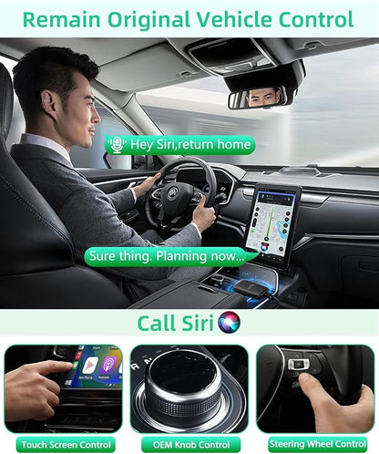 5-in-1 Wireless Android Auto & Carplay Adapter, Wireless CarPlay Adapter Support Netflix/YouTube/TF, USB-A/USB-C Cables, Convert Wired to Wireles Apple Dongle, Magic Video Box Car Play for iPhone