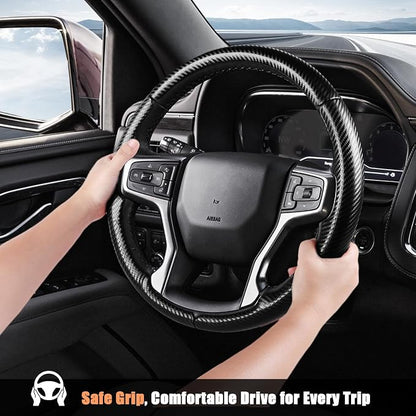 Aimato Customized Steering Wheel Cover for Chevy Silverado 1500 2019-2026/2500 3500 2020-2026/Blazer 2019-2025/Suburban Tahoe 2021-2024,Thin,Anti-Slip,Scratch-Resistant Car Accessory for Chevrolet