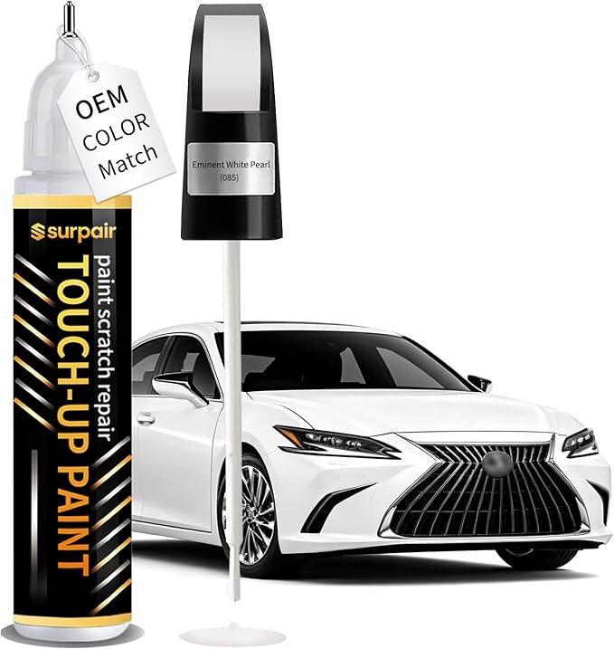 Eminent White Pearl 085 Touch up Paint for Lexus OEM Color Match Car Scratch Repair Kit for Nicks & Chips Scratches Quick & Easy Paint Fix 2-In-1 Car Scratch Remover Pen