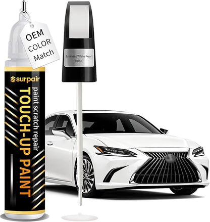 Eminent White Pearl 085 Touch up Paint for Lexus OEM Color Match Car Scratch Repair Kit for Nicks & Chips Scratches Quick & Easy Paint Fix 2-In-1 Car Scratch Remover Pen