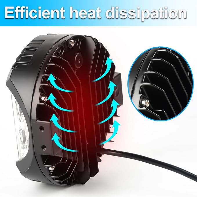 LIGBT 4PCS 7 Inch Amber Round LED Offroad Lights 90W Amber Yellow Off Road Light Fog Lights Driving lightsWaterproof Light Pods for Pickup Trucks 4x4 SUV ATV UTV