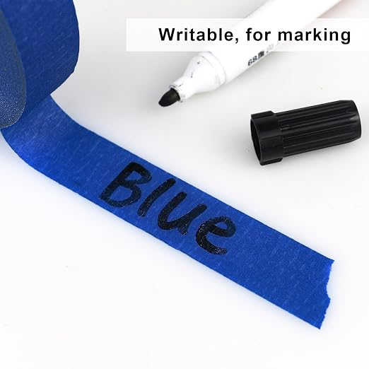 3 Pack Blue Painters Tape - Masking Tape 1 Inch Wide - Multi-Surface, Smart Adhesion, Indoor & Outdoor - 300FT Total - Paint Tape for DIY, Labeling, Art, Car, General Purpose (#3910)
