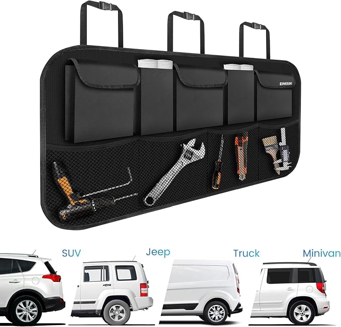 Einesin Car Organizer, Car Organizers and Storage with 9 Pockets, SUV Trunk Organizer for SUV/MPV/Truck, Car Essentials (42 * 10in)