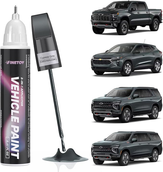 GBD/WA229K Cypress Gray Touch Up Paint for Chevrolet, Car Scratch Repair Paint Kit with 2 in 1 Brush and Pen Nip, Exact-Match & Quick Drying Design for Chips and Nicks