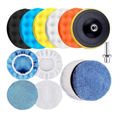 13PCS Buffing Pads 3 Inch Car Polishing Pads Kit Car Foam Sponge Pads Wool Bonnet Pads Auto Body Repair Pad for Waxing Buffing Sealing Glaze (3Inch)