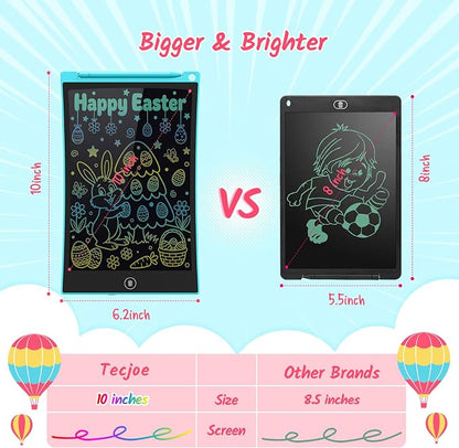 TECJOE 10 Inch 2 Pack LCD Writing Tablet, Colorful Doodle Board Drawing Tablet for Kids, Kids Travel Learning Toys Christmas Birthday Gifts for 3 4 5 6 7 8 Year Old Boys and Girls Toddlers