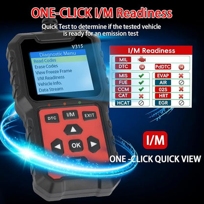 V315 OBD2 Diagnostic Diagnostic Tool Tool, Code Reader, Engine Light Diagnostic Tool, Battery Voltage Tester, for OBD2 Cars & Trucks Since 1996