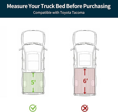 OEDRO Hard Tri-Fold Low-Profile Tonneau Cover Fit for Toyota Tacoma 2024 2025 2026 with Tacoma Bed Rail (Excl. Trail Edition) with 5ft Bed
