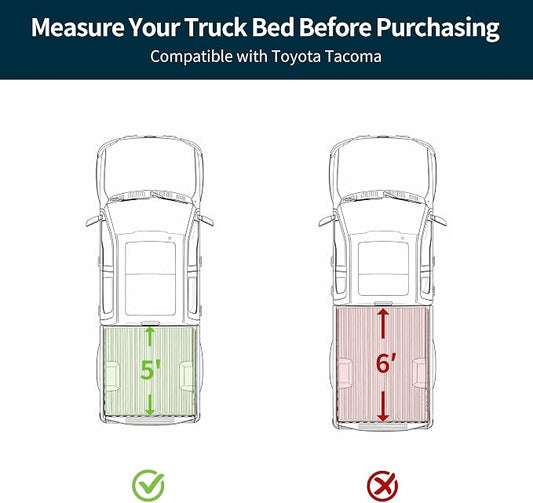 OEDRO Hard Tri-Fold Low-Profile Tonneau Cover Fit for Toyota Tacoma 2024 2025 2026 with Tacoma Bed Rail (Excl. Trail Edition) with 5ft Bed