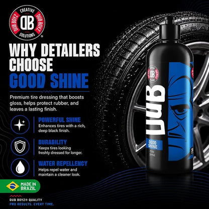 Tire Shine Spray - 16oz Wet Look Gloss Tire Dressing, No Sling Formula, Quick-Dry, UV Protection, Long Lasting | DUB BOYZ Good Shine