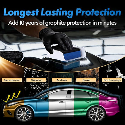 Ceramic Coating for Cars, 20H Graphene Ceramic Coating for Auto Detailing, High Gloss Anti-Scratch Nano Coat Kit, 10 Years Hydrophbic Mirror Paint Protection (70ML)
