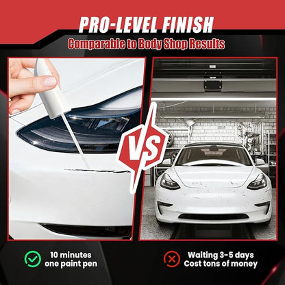 Touch Up Paint for Cars (Pearl White Multi-Coat PPSW), Compatible with Tesla Model Y/3/X/S, 0.4 fl oz Color Accurate 2-in-1 Car Paint Scratch Repair Pen, Easy to Use, Fast-Drying, Long-Lasting